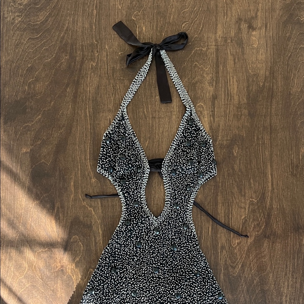 Body Language Beaded Mini Dress